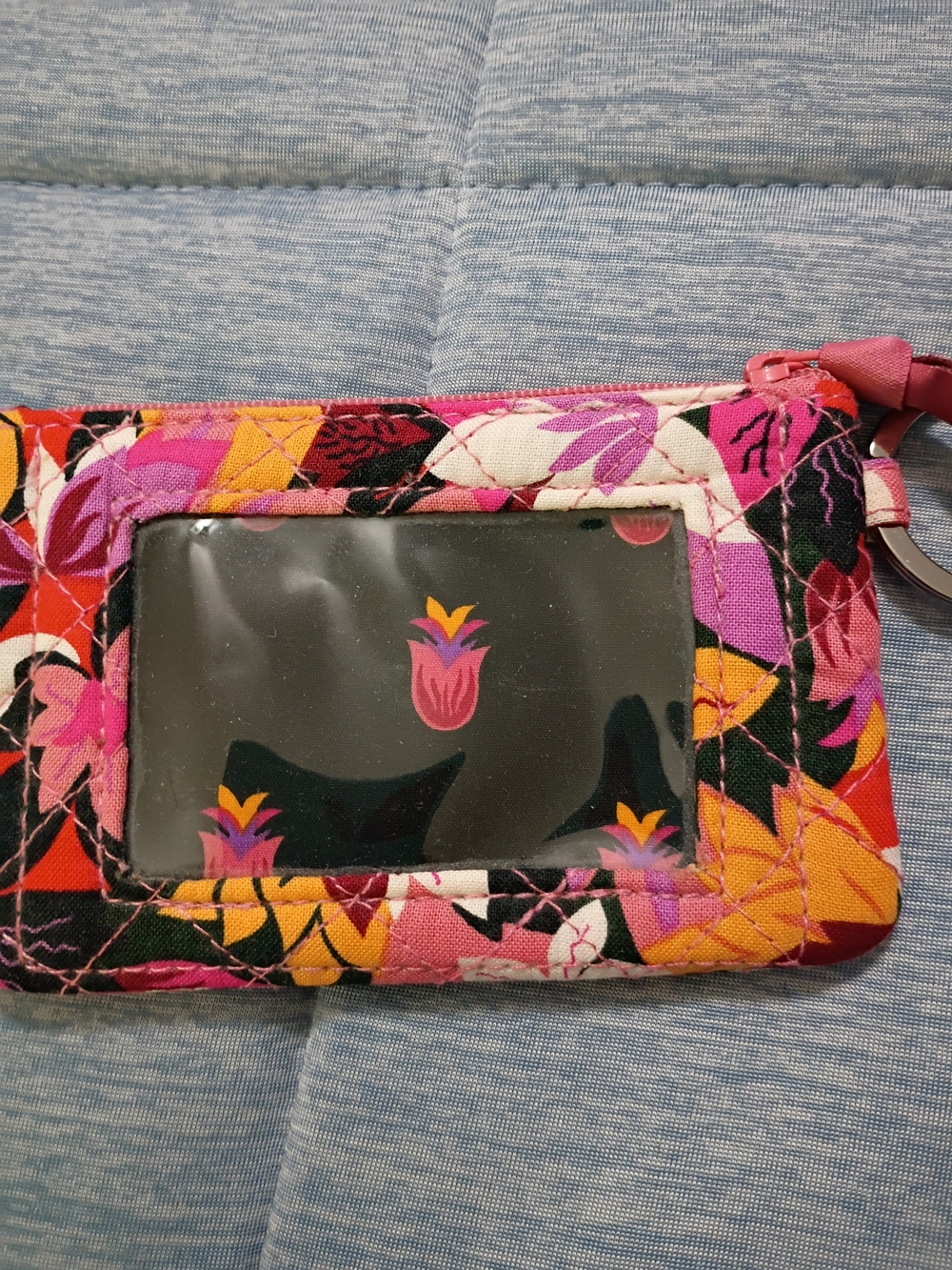 Vera Bradley Floral Quilted Keyring Card Sleeve - Pink, Purple, Orange, Black